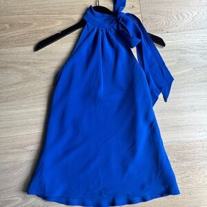 New - Express blue halter blouse with tie